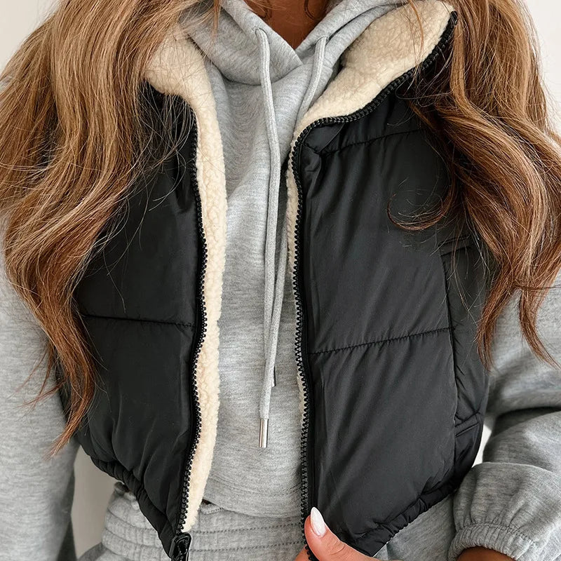 Cropped Puffer Vest