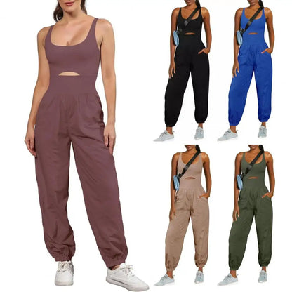 WOMEN'S CAMISOLE TRACKSUITS ROMPER WITH POCKETS