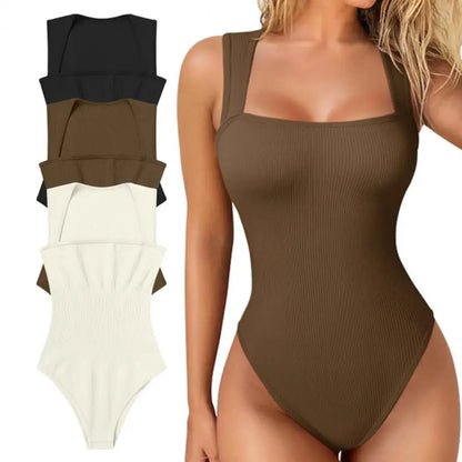 Square Neck Sleeveless Bodysuits