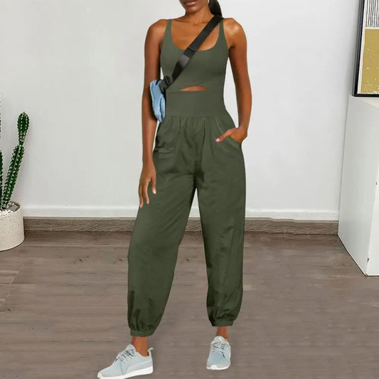 WOMEN'S CAMISOLE TRACKSUITS ROMPER WITH POCKETS