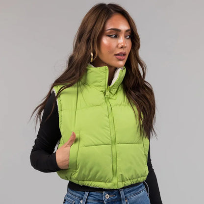 Cropped Puffer Vest