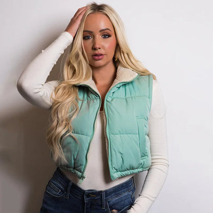 Cropped Puffer Vest