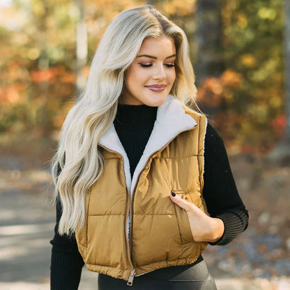 Cropped Puffer Vest