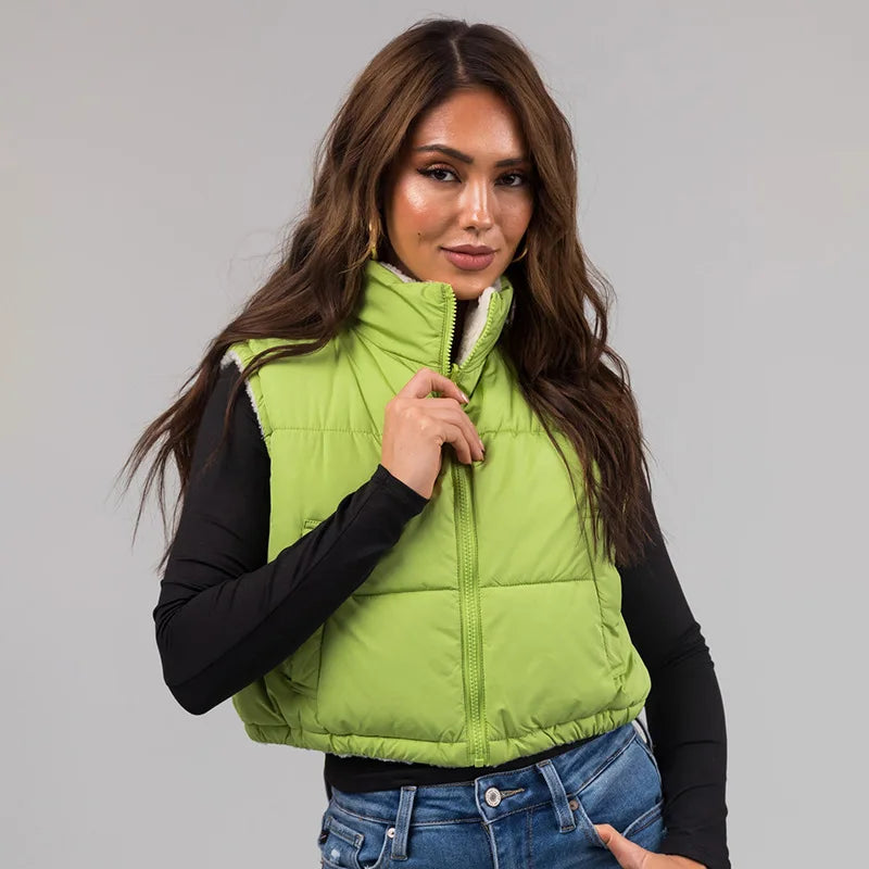 Cropped Puffer Vest