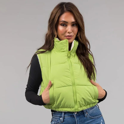 Cropped Puffer Vest