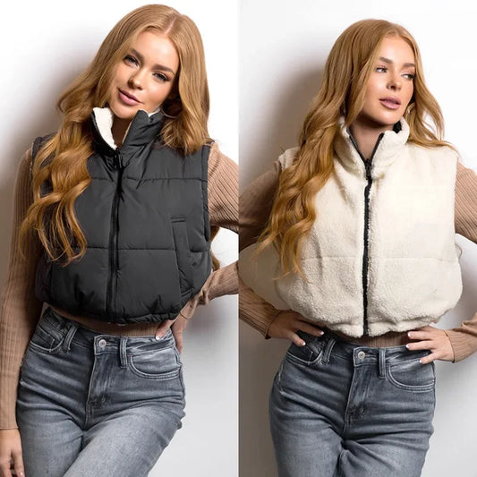 Cropped Puffer Vest