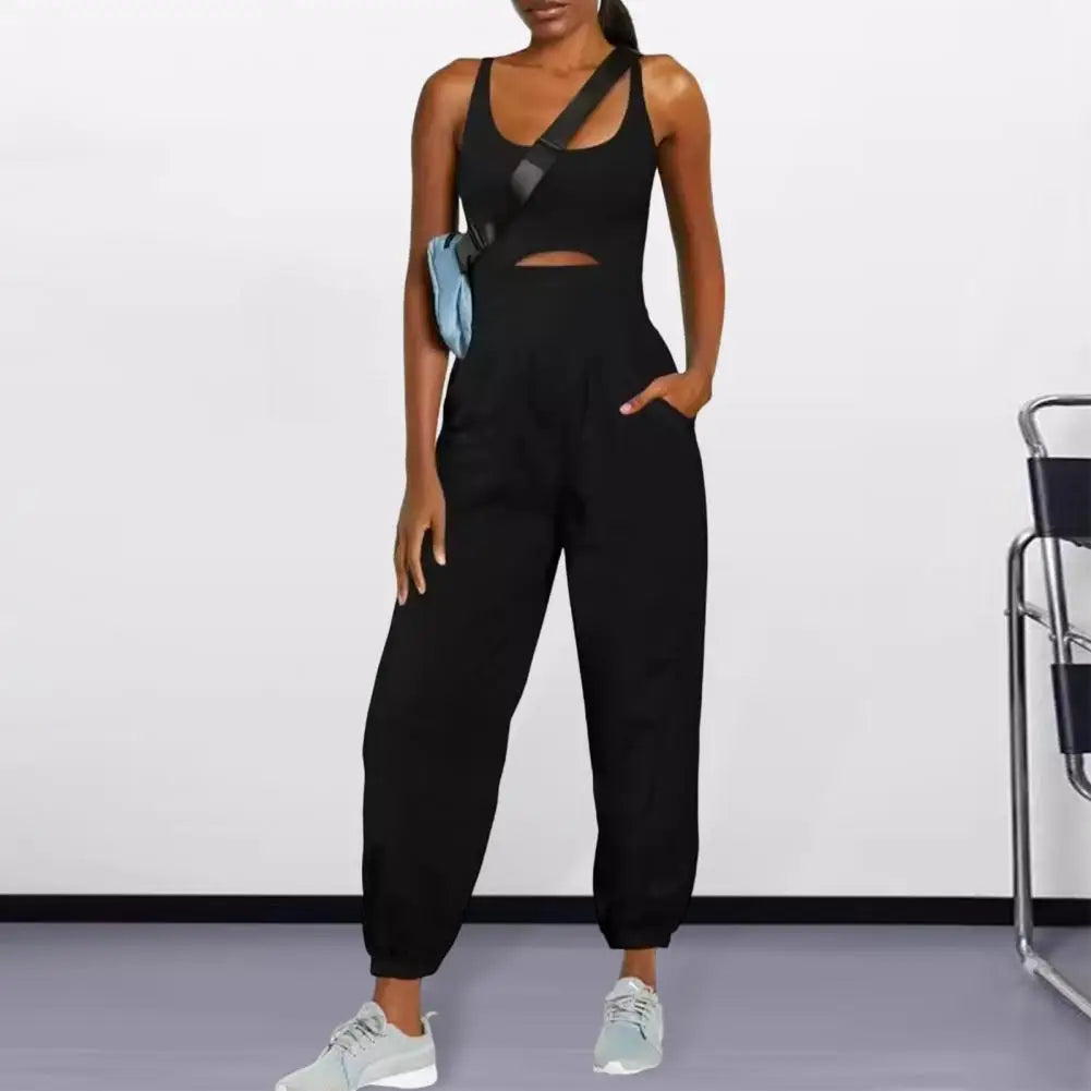 WOMEN'S CAMISOLE TRACKSUITS ROMPER WITH POCKETS