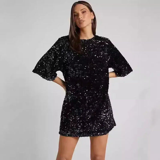 Sequin Wrap Dress